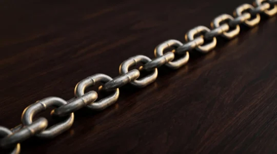 Chaine metallique intacte symbolisant la garantie d'un capital d'assurance verse en totalite sans exclusion