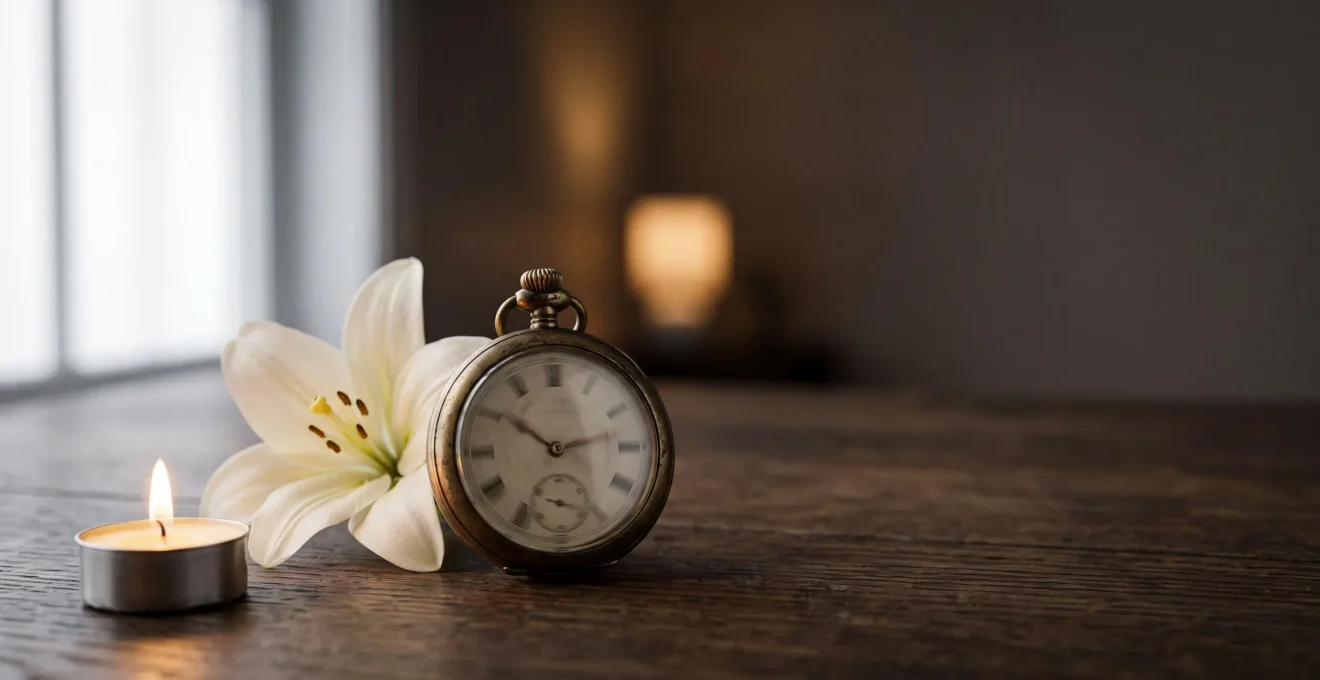 Composition symbolique évoquant la course contre la montre pour coordonner les prestataires funéraires en moins de 72 heures